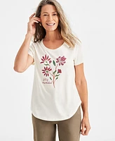 Style & Co Petite Whimsy Graphic T-Shirt, Created for Macy's