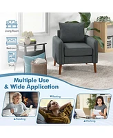 Sugift Fabric Upholstered Sofa Chair with Removable Back and Seat Cushions