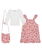 Blueberi Boulevard Toddler & Little Girls 3-pc Floral Print Jumper Crossbody Set