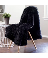 Chanasya Premium Throw Blanket & Pillow Cover - Long Faux Fur Fuzzy Sherpa (50" x 65”) 2 Covers (18" 18”)