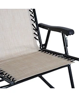 3-Piece Outdoor Rocking Chair Set with Glass Table