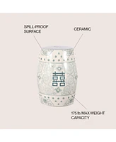 Jonathan Y Double Chinoiserie Ceramic Drum Garden Stool