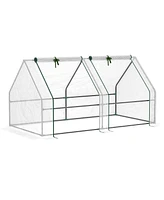 Simplie Fun 6' Portable Mini Greenhouse with Zipper Doors and Uv Cover