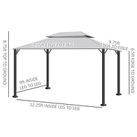 10' x 13' Patio Gazebo Shelter with Netting and Curtains