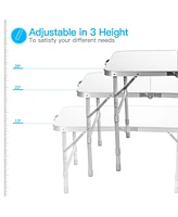 Givimo Adjustable Portable Aluminum Patio Folding Camping Table for Outdoor and Indoor