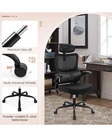 Mesh Office Chair with Adaptive Lumbar Support Flip-up Padded Armrests Headrest
