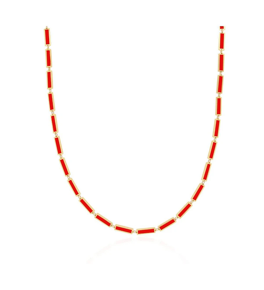 The Lovery Coral Bar Necklace 14K Gold