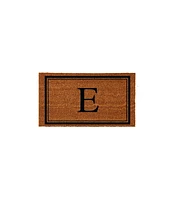 Evergreen Monogram Indoor Outdoor 100% Natural Coir Doormat 28" x 16" | Letter "E"