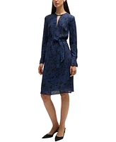 Boss by Hugo Women's Floral Print Long-Sleeved Dress