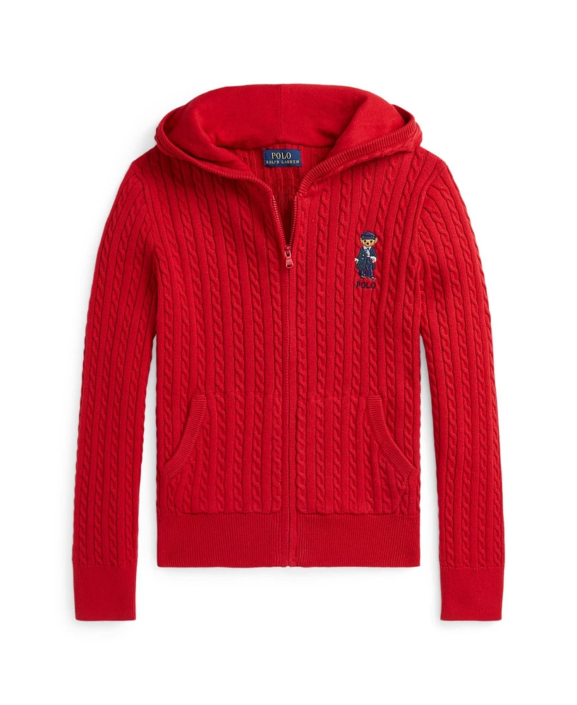 Polo Ralph Lauren Big Girls Bear Cotton Full-Zip Sweatshirt