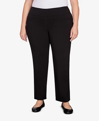 Hearts Of Palm Plus Tech Stretch Full Length Pant with Elastic Waistband