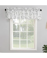 Delia Embroidered Floral Sheer Rod Pocket Curtain Valance