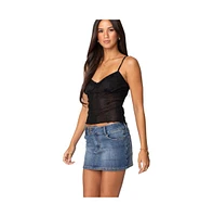 Edikted Women Angelina Sheer Lace Tank Top