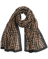 Calvin Klein Women's Geo-Print Chiffon Wrap Scarf