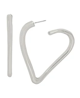 Robert Lee Morris Soho Silver Heart Hoop Earrings