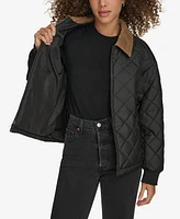 Levi's Women's Diamond Quilted Bomber with Corduroy Collar