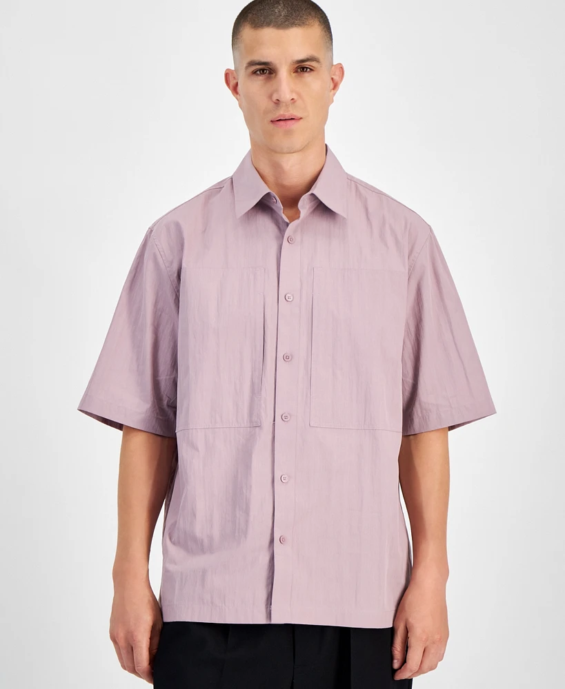 Mode of One Men's Relaxed-Fit Cotton-Blend Shirt, Created for Macy's