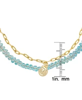 Macy's Simulated Blue Topaz 2 Layer Bracelet