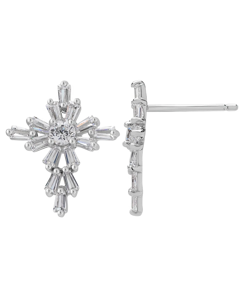 Macy's Cubic Zirconia Cross Stud Earrings