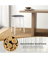 Skonyon 29 Inch Bar Stool Set of 2 with Padded Seat Cushions and Wood Legs
