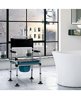 Sugift 4-in-1 Folding Bedside Commode Chair with Detachable Bucket and Towel Holder