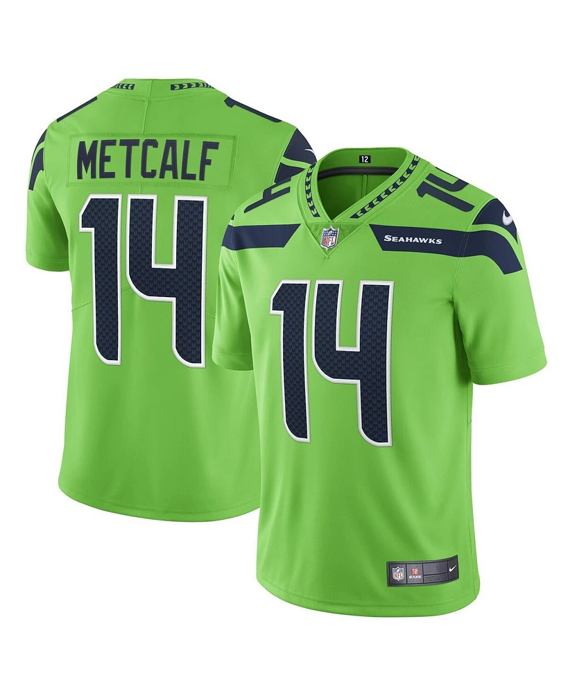 Nike Men's Dk Metcalf Neon Green Seattle Seahawks Vapor Limited Player Jersey