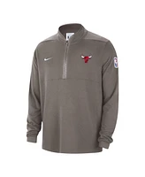 Nike Men's Olive Chicago Bulls Authentic Performance Half-Zip Jacket