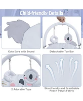 Skonyon Kids Portable Baby Bouncer Rocker Seat with Detachable Toy Bar-Gray