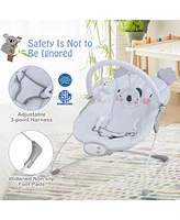 Skonyon Kids Portable Baby Bouncer Rocker Seat with Detachable Toy Bar-Gray