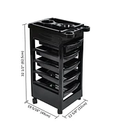 Yescom Salon Trolley Storage Drawer Cart Tray w/ Mixing Bowl Beauty Hair Dryer Holder Tool