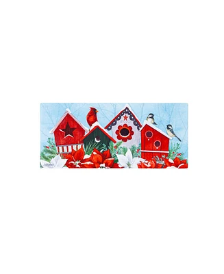 Evergreen Snow Bird Houses Sassafras Indoor Outdoor Switch Doormat 1'10"x10" Multicolored