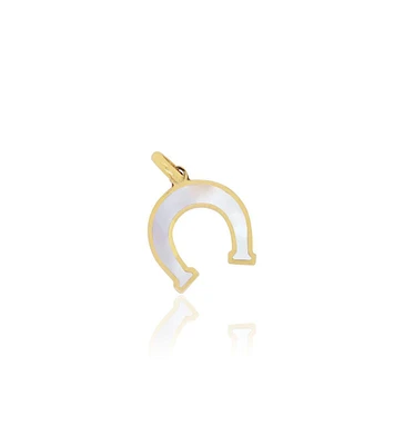 The Lovery Mother of Pearl Horseshoe Charm 14K Gold 12 millimeters