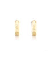 The Lovery Mini Faceted Gold Huggie Hoop Earrings 14K Gold