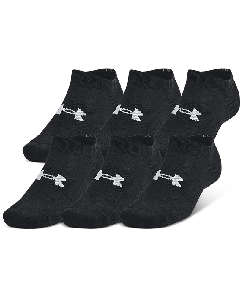 Under Armour Men's Training Cotton 6-Pk. Moisture-Wicking No-Show Socks