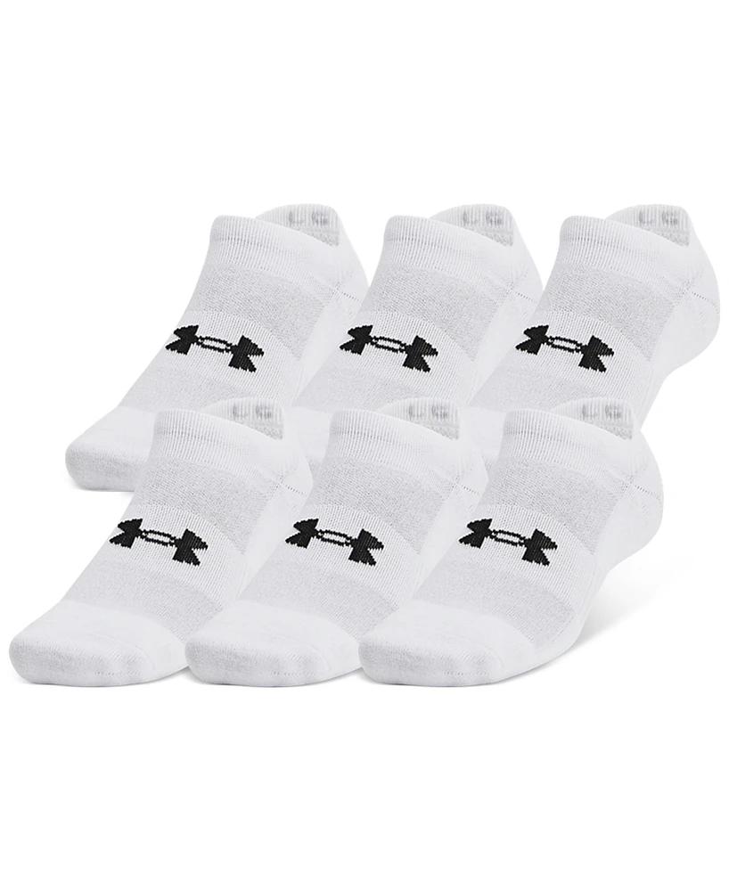 Under Armour Men's Training Cotton 6-Pk. Moisture-Wicking No-Show Socks