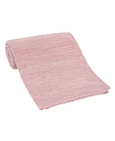 Lambs & Ivy Signature Pink/White 100% Cotton Marl Textured Knit Baby Blanket