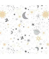 Bedtime Originals Little Star White Celestial Microfiber Baby Fitted Crib Sheet