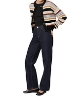 Frank and Oak Women's Striped Wool Blend Button-Front Cardigan