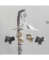 Lambs & Ivy Woodland Forest Gray/Tan Musical Baby Crib Mobile Soother Toy