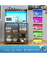 Simplie Fun Baker's Rack with Power Outlets & Led Lights