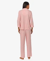 Lauren Ralph Lauren 3/4 Sleeve Notch Collar Pajama Set