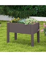 Costway Raised Garden Bed with Water Level Indicator Drainage Hole for Vegetables Outdoor