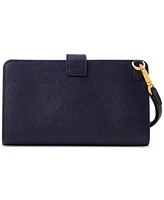 Lauren Ralph Lauren Crosshatch Leather Tech Wristlet