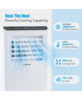 Costway 6500 Btu(10000 Btu Ashrae) Portable Air Conditioner 3 -in-1 Air Cooler Dehumidifier Fan 24H Timer
