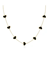 The Lovery Large Onyx Heart Station Necklace