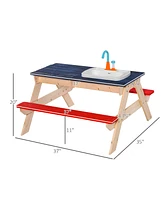 Streamdale Furniture Kids Sand & Water Playset: Table, Bench, and Sandbox