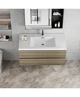 42" Floating Bathroom Vanity with Resin Sink
