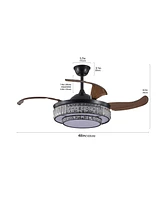 Streamdale Furniture Contemporary Led Retractable Ceiling Fan with Remote Control