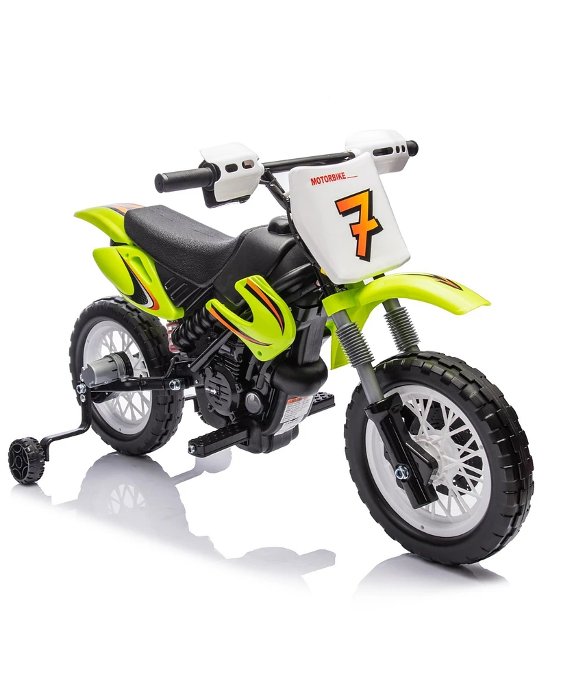 Simplie Fun 12V Kids Electric Motorcycle, Modeling a Dirt Bike for Age 3-8