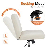Beige Fabric Office Chair with Adjustable Swivel